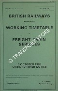 Working Timetable of Freight Train Services - Section LD - East Anglia - 3 October 1988 until further notice by British Railways Anglia